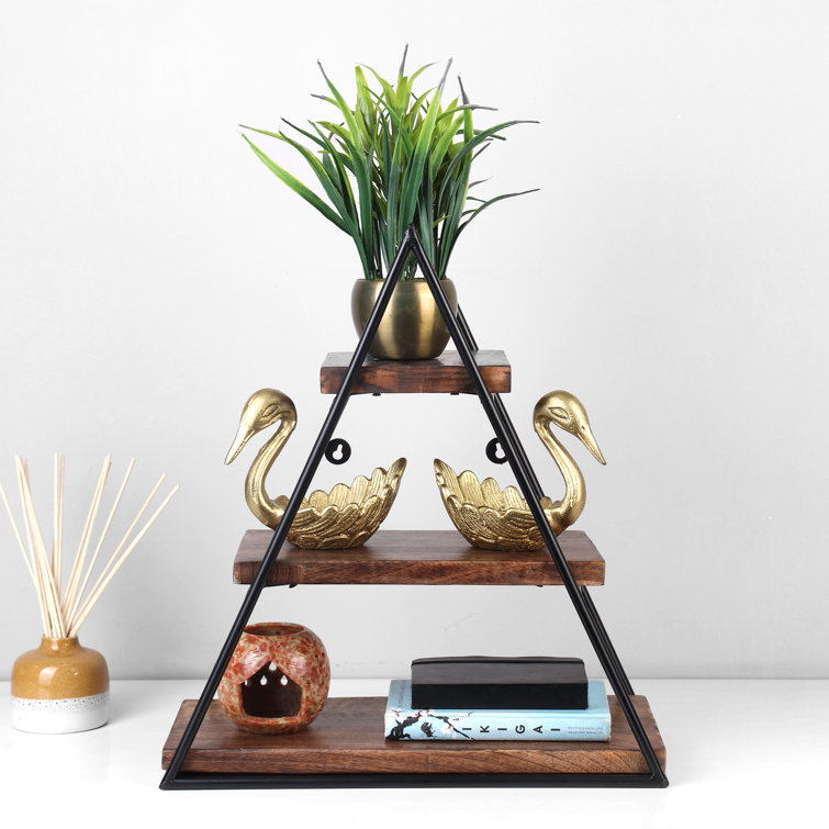 17 Stories Seon Clement Three Tier Triangle Wall Shelf Wayfair